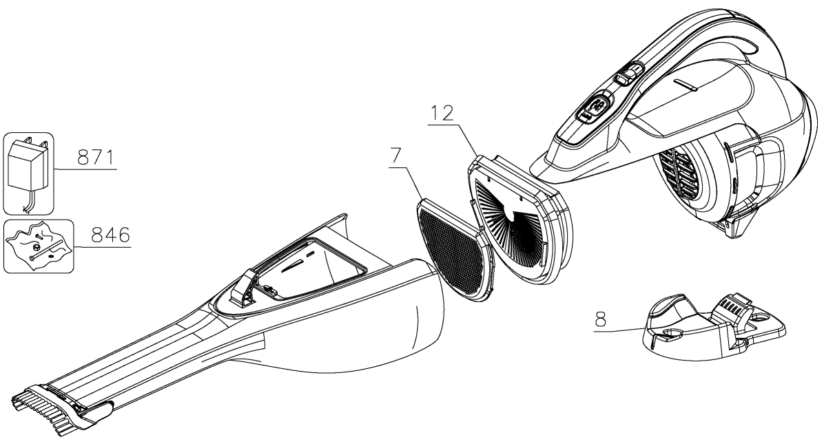 Default Diagram and Parts List for HLVA320J26 Type 1 Black and Decker Leaf Blower / Vacuum